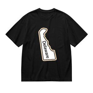 Delaware State Outline Graphic Tee - Black and White